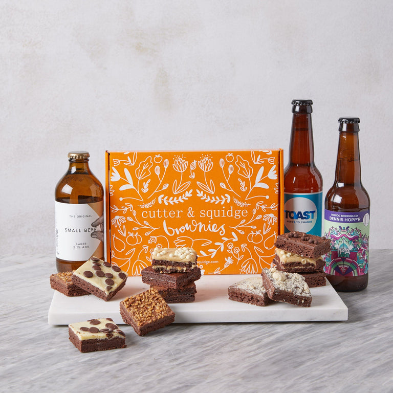Cutter & Squidge 12 Pieces Brownies & Beer Gift Hamper