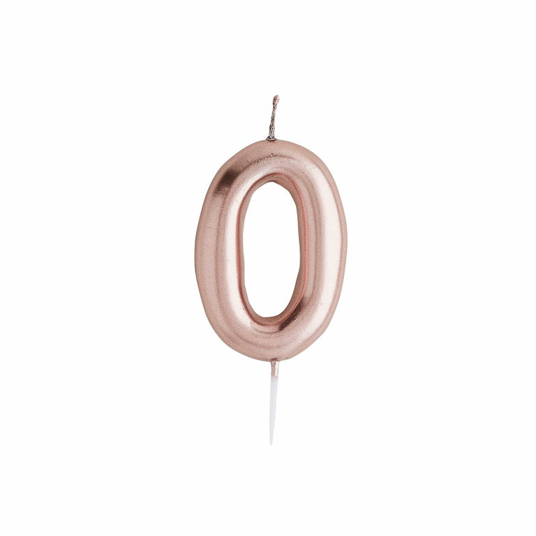 Rose Gold Number Candles