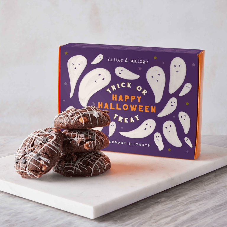Cutter & Squidge Box of 4 Halloween Mixed Chunky Cookie Box
