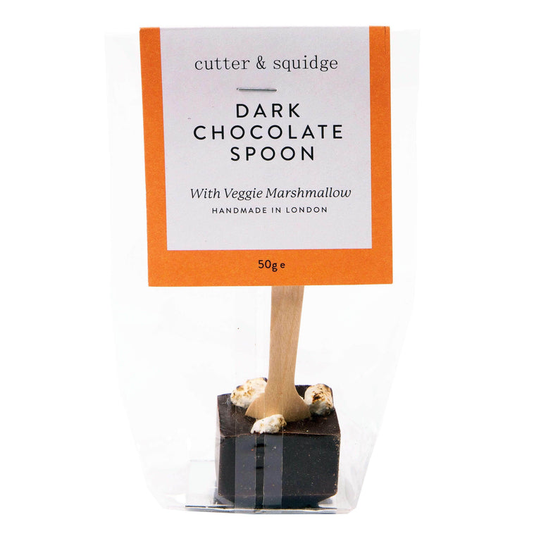 Cutter & Squidge Pack of 2 DARK CHOCOLATE MARSHMALLOW HOT CHOCOLATE SPOONS