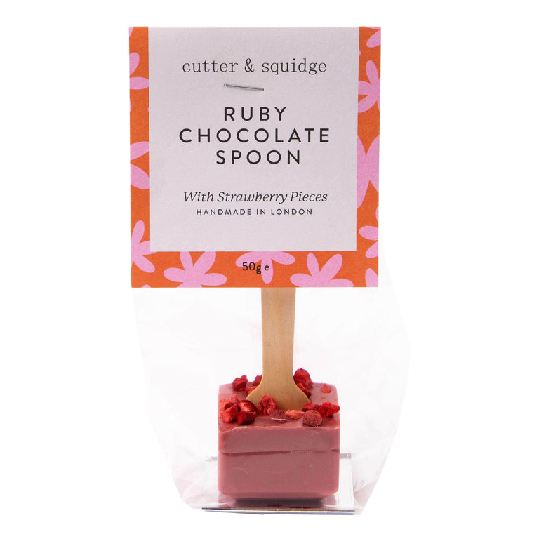 Cutter & Squidge Pack of 2 PINK STRAWBERRY HOT CHOCOLATE SPOONS