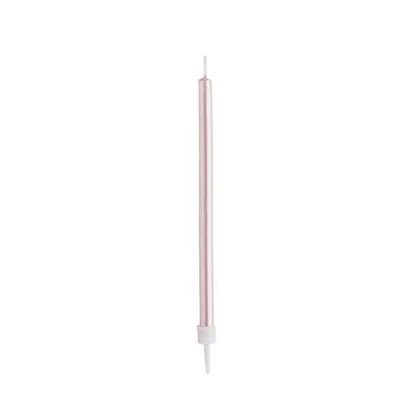 Cutter & Squidge Pack of 12 Pink Skinny Candles