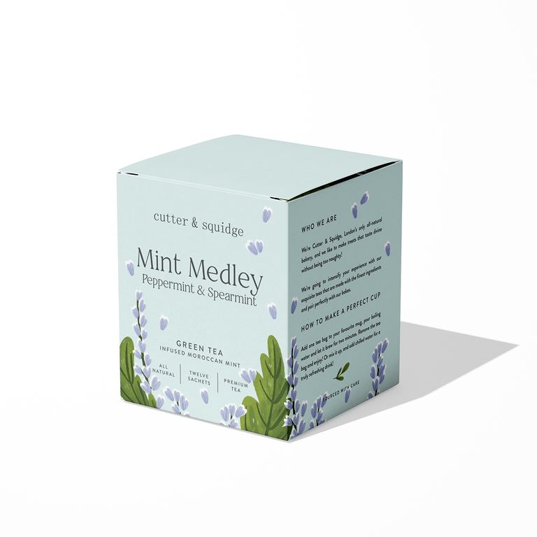 Cutter & Squidge One box of twelve sachets Mint Medley Peppermint & Spearmint Tea