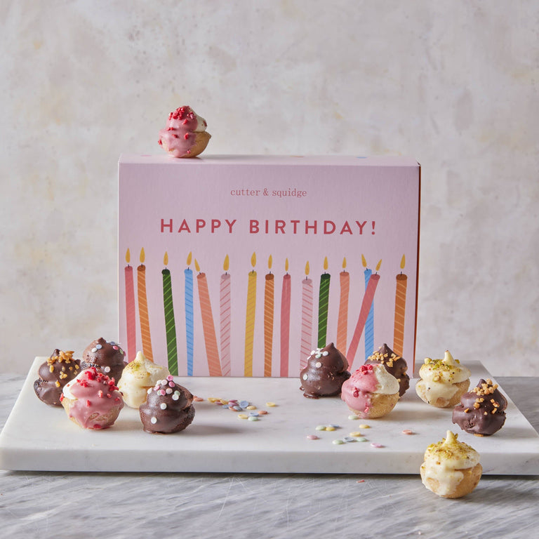 Cutter & Squidge 12 Pieces Happy Birthday Mixed Mini Cupcake Box