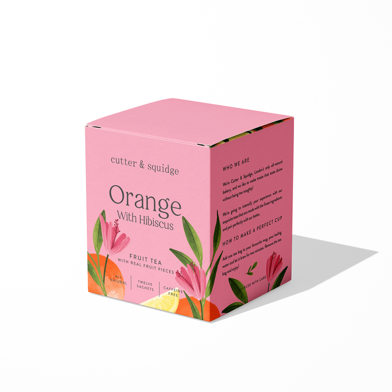 Cutter & Squidge One box of twelve sachets Orange With Hibiscus Premium Tea