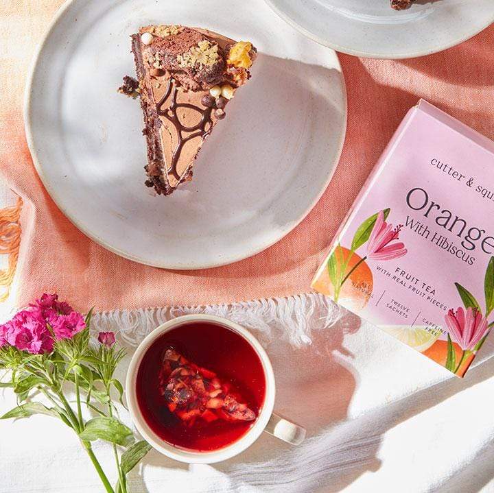 Cutter & Squidge One box of twelve sachets ORANGE WITH HIBISCUS PREMIUM TEA