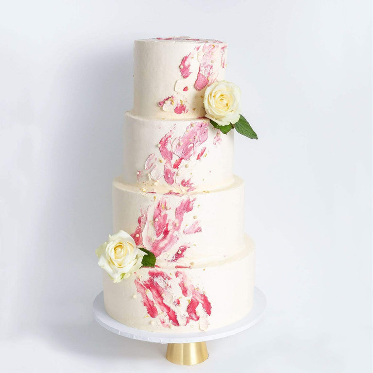 Cutter & Squidge Weddings FOUR TIER WATERCOLOUR ROSE WEDDING CAKE