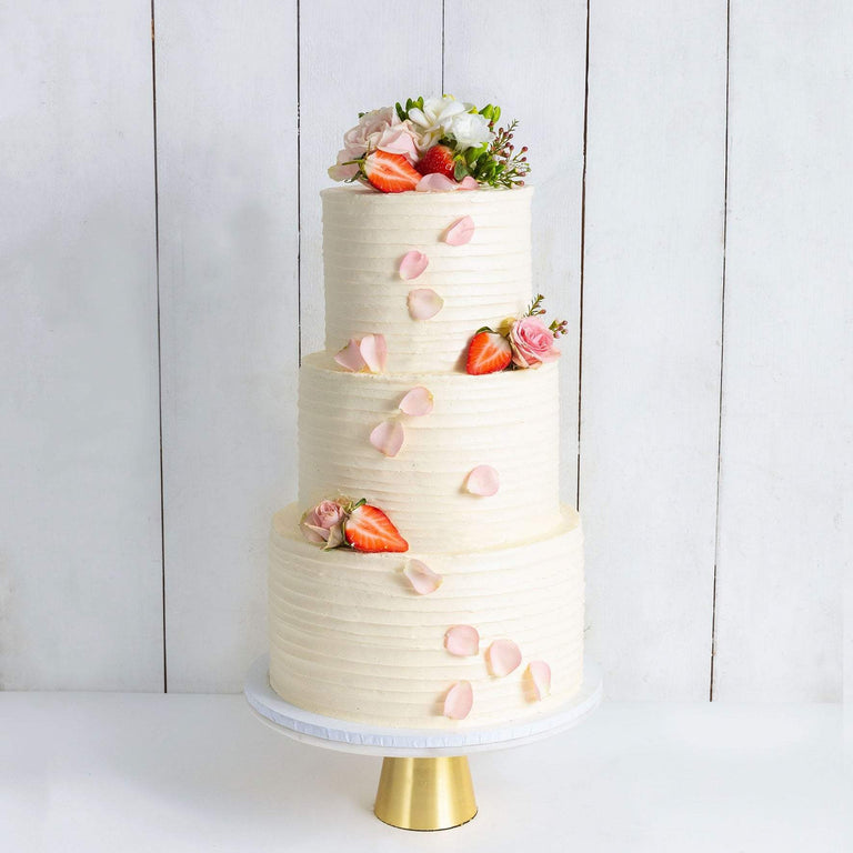 Cutter & Squidge Weddings THREE TIER FLORAL RUFFLE WEDDING CAKE