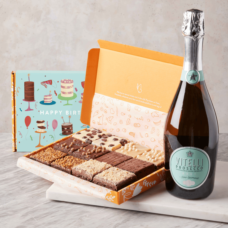 Cutter & Squidge Happy Birthday Brownies and Fizz Bundle