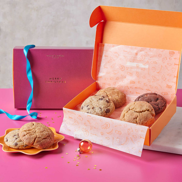 Cutter & Squidge Box of 8 Mixed Christmas Chunky Cookie Gift Box
