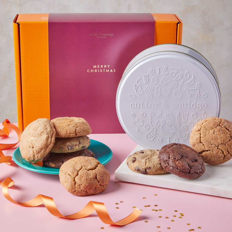 Cutter & Squidge Tin of 8 Mixed Christmas Chunky Cookie Tin