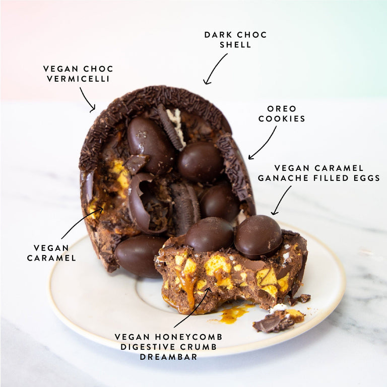 Cutter & Squidge Filled Egg Half Cookies & Cream Vegan Easter Egg