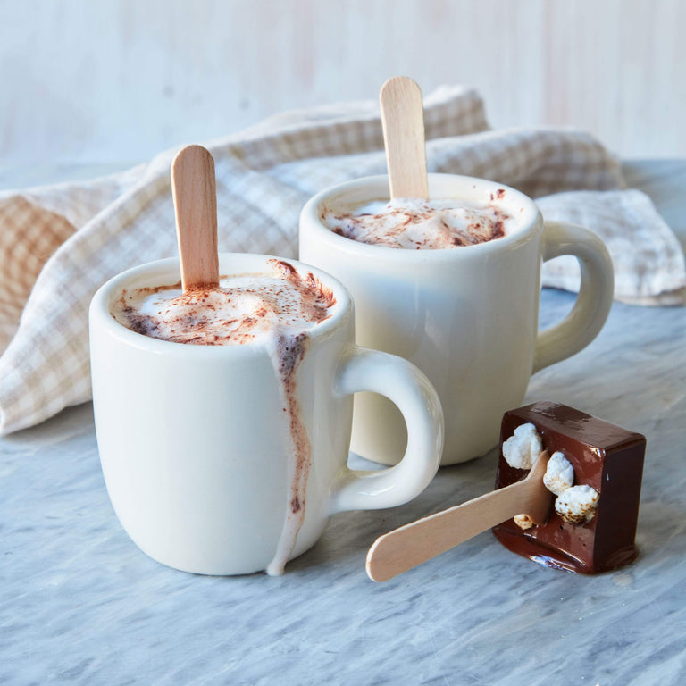Cutter & Squidge Pack of 2 DARK CHOCOLATE MARSHMALLOW HOT CHOCOLATE SPOONS