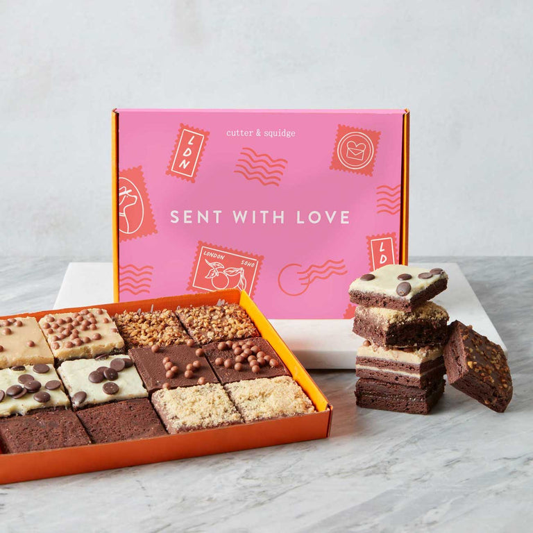 Cutter & Squidge 12 Pieces Get Well Soon Mixed Mini Brownie box